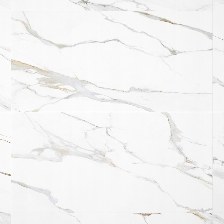 Minera Aurora Gold 24x48 Marble Look Polished Porcelain Tile