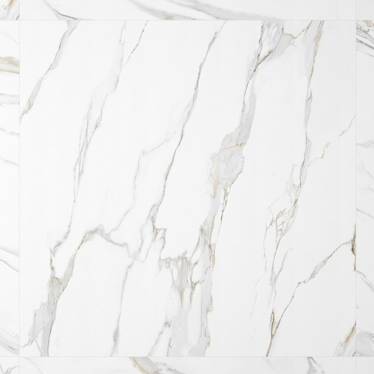 Minera Aurora Gold 48x48 Marble Look Polished Porcelain Tile