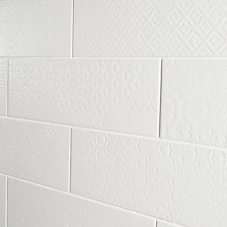 Tessuto White 4x12 Porcelain Matte Subway Tile for Wall & Floor