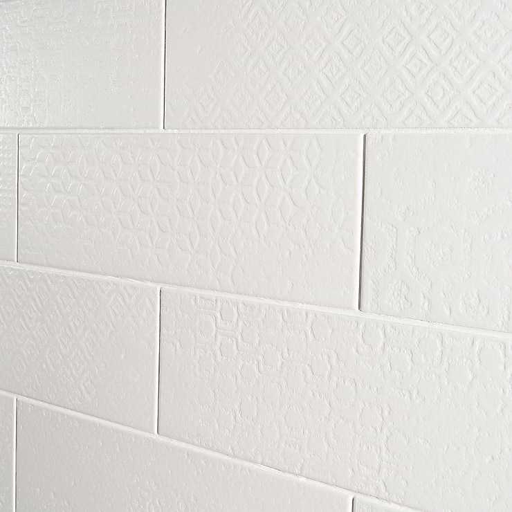 Tessuto White 4x12 Porcelain Matte Subway Tile for Wall & Floor