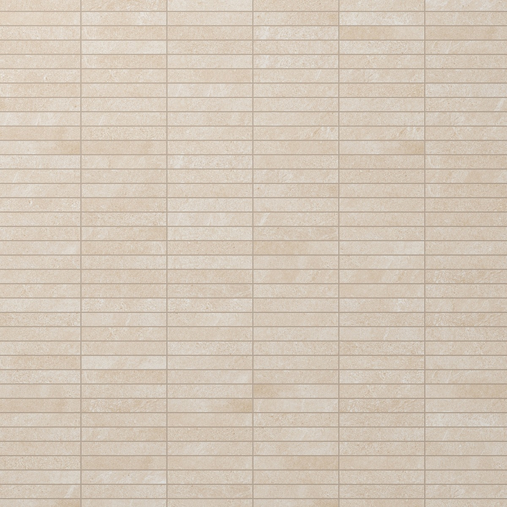 Era Crema Beige 1x6 Stacked Limestone Look Matte Porcelain Mosaic Tile