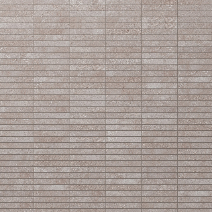 Era Caramel Brown 1x6 Stacked Limestone Look Matte Porcelain Mosaic Tile