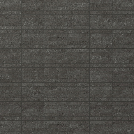 Era Charcoal Black 1x6 Stacked Limestone Look Matte Porcelain Mosaic Tile