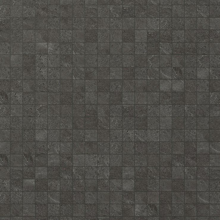 Era Charcoal Black 2x2 Limestone Look Matte Porcelain Mosaic Tile