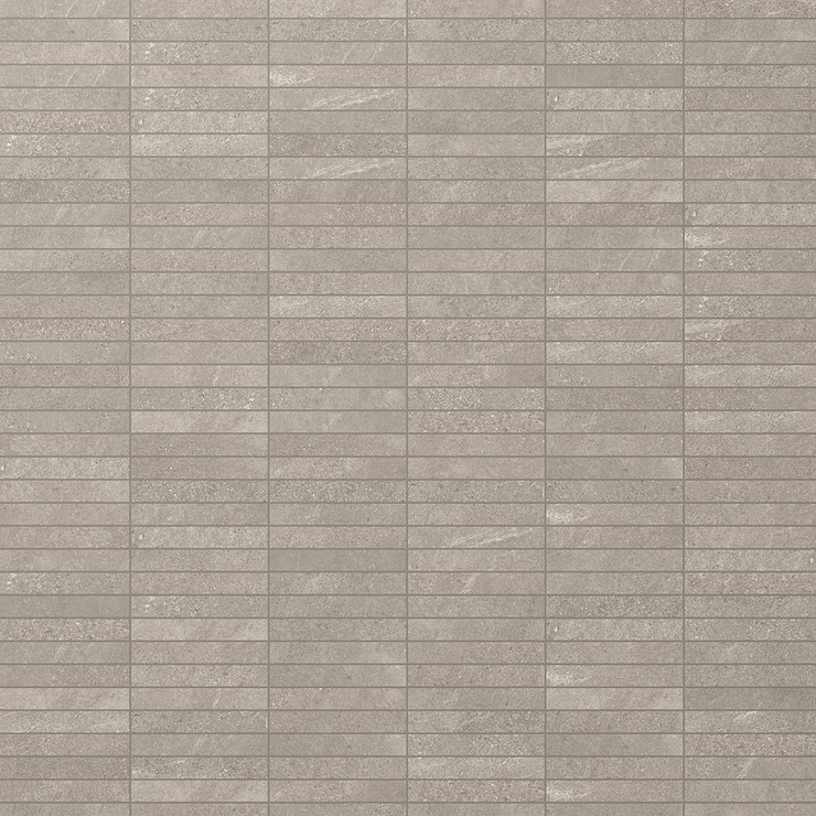 Era Silver Gray 1x6 Stacked Limestone Look Matte Porcelain Mosaic Tile