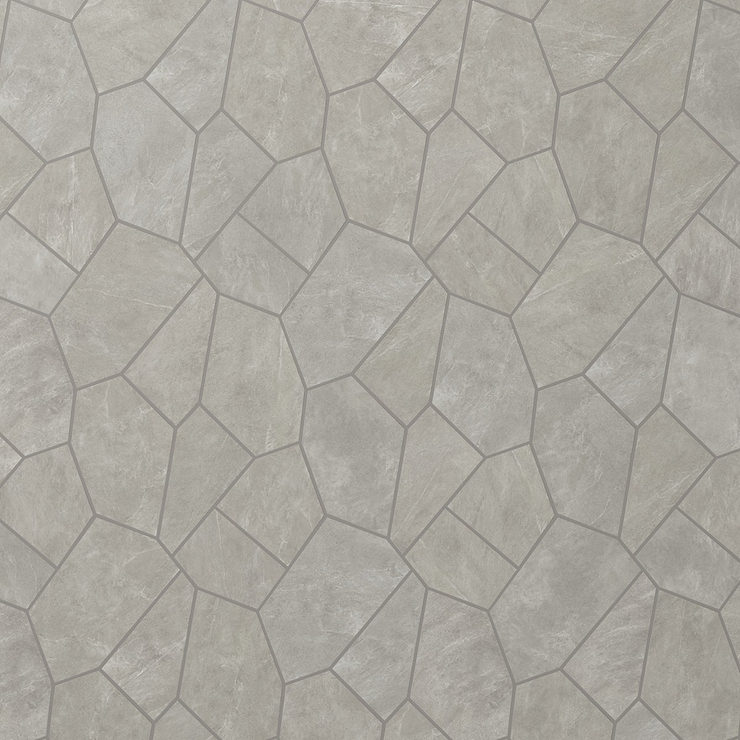 Era Silver Gray Organic Pattern Limestone Look Matte Porcelain Mosaic Tile