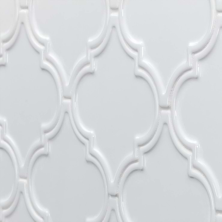 Byzantine Arabesque Bianco Ceramic Wall Tile