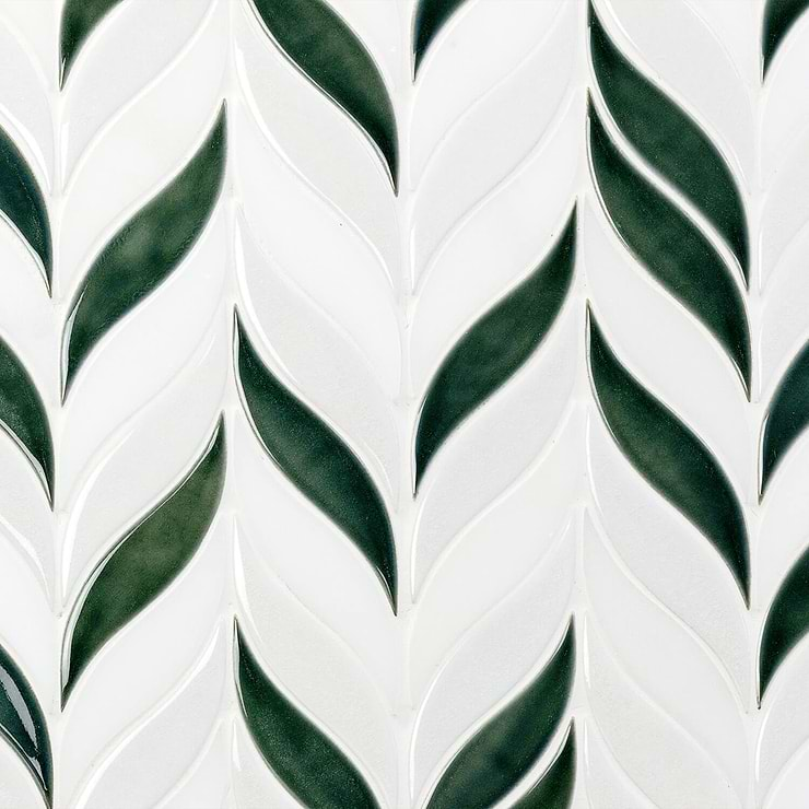 Nabi Sprig Deep Emerald Marble and Ceramic Tile 