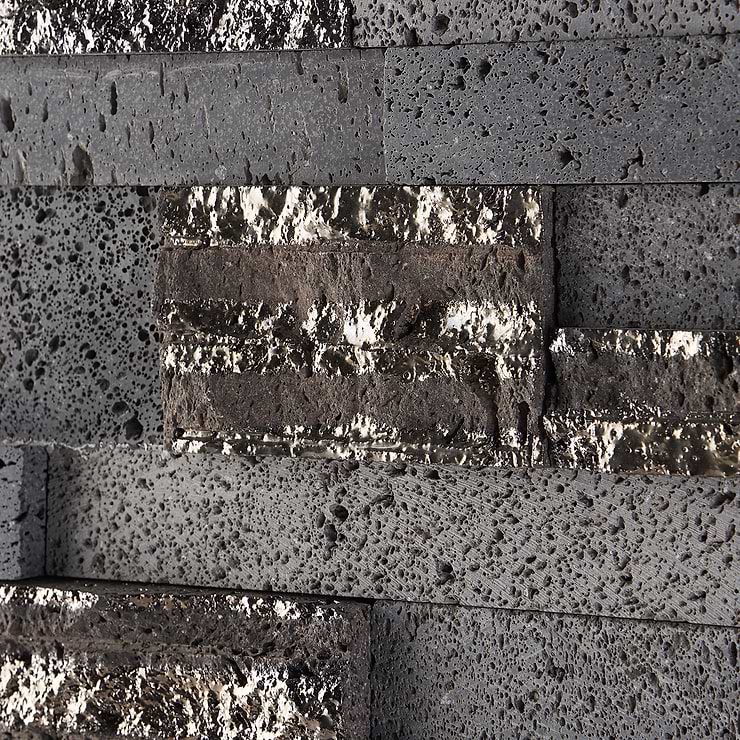 StackStone 3D Steel Gray Marble Ledger Panel Mosaic Wall Tile