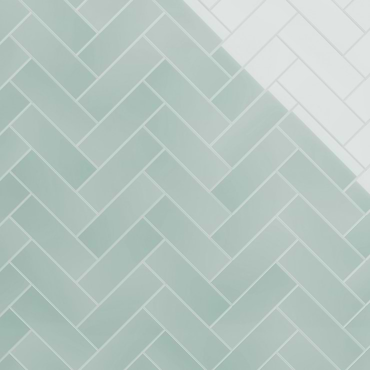 Loft Seafoam Green 4x12 Polished Glass Subway Tile