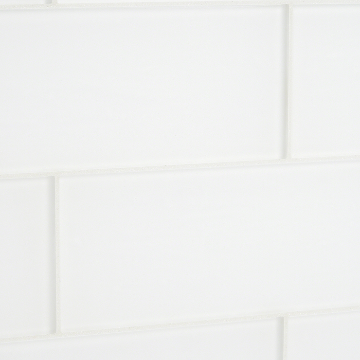 Loft Super White 4x12 Frosted Glass Subway Wall Tile