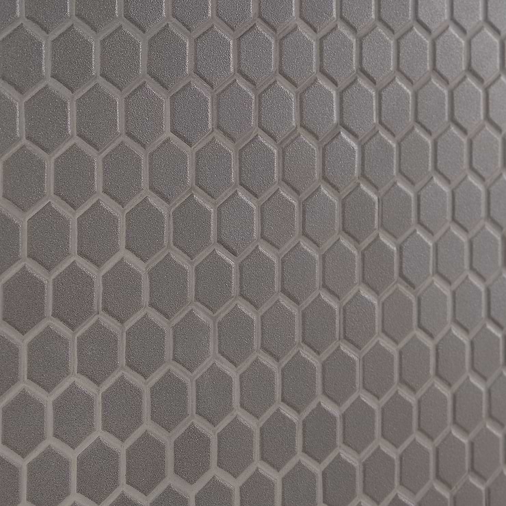 Level Black 1" Hexagon Matte Porcelain Tile