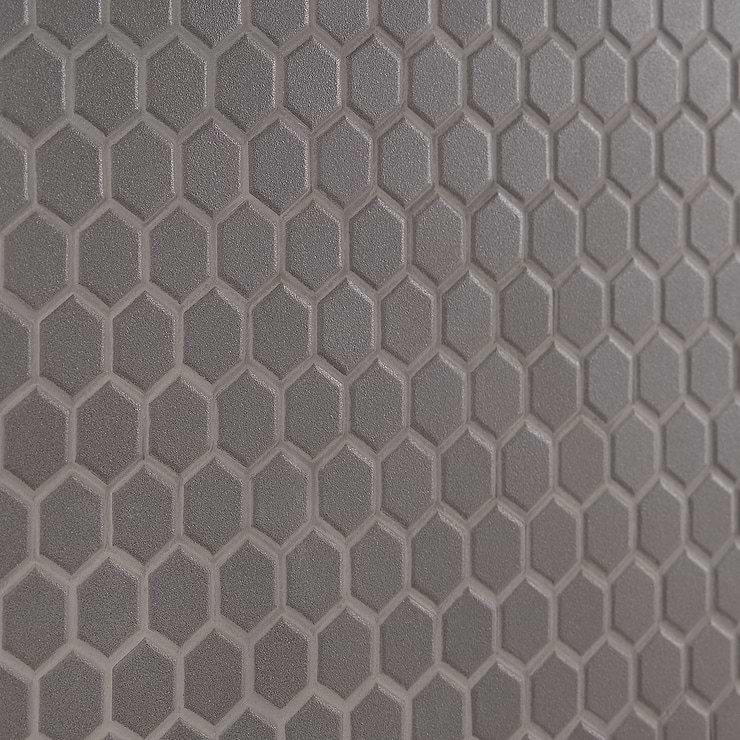 Level Black 1" Hexagon Matte Porcelain Tile