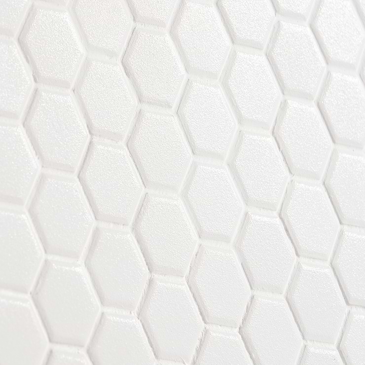 Level White 1" Hexagon Matte Porcelain Mosaic Tile