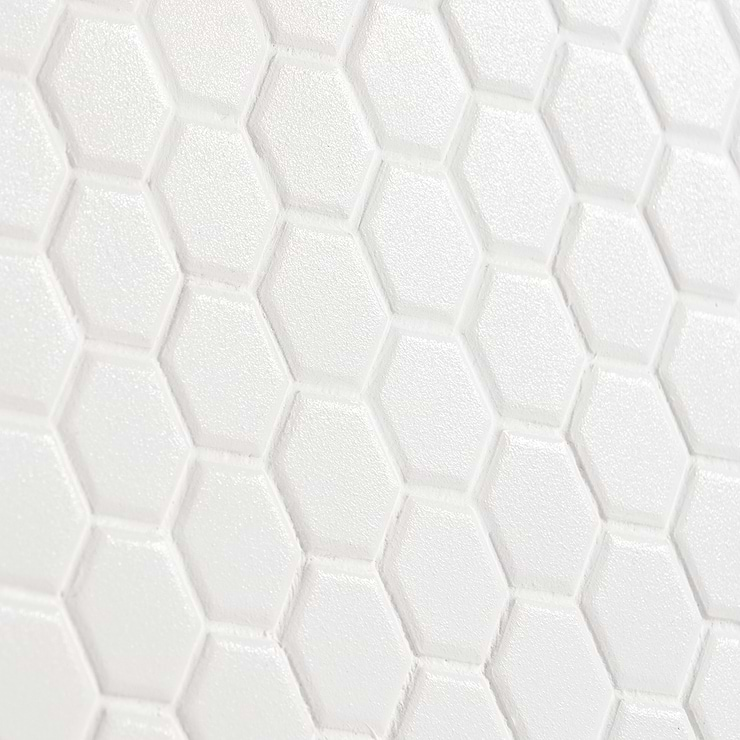 Level White 1" Hexagon Matte Porcelain Mosaic Tile