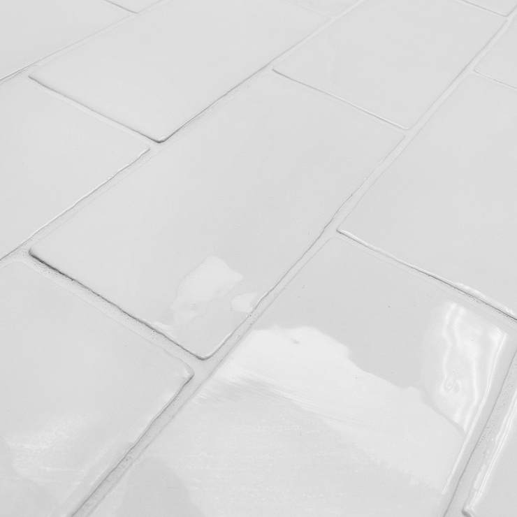 Lancaster Bianco White 3x6 Polished Ceramic Wall Tile