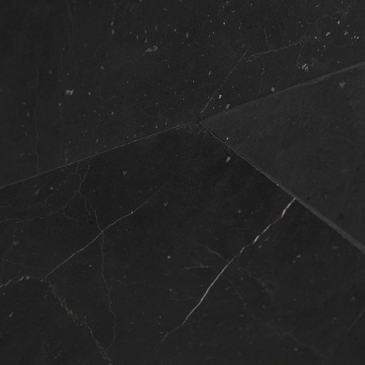 Nero Marquina 3x12 Chevron Honed Marble Tile