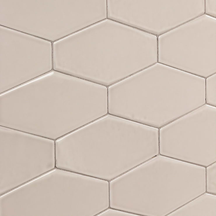 Manchester Hexagon Taupe 4x8 Polished Ceramic Tile