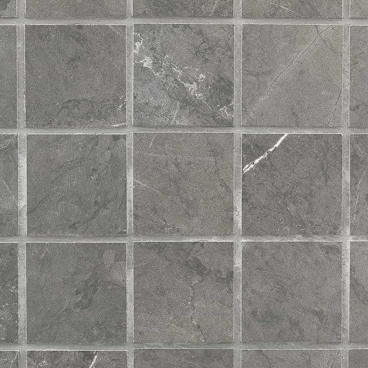 Marble Tech Amani Grey 2x2 Matte Marble Look Porcelain Mosaic Tile