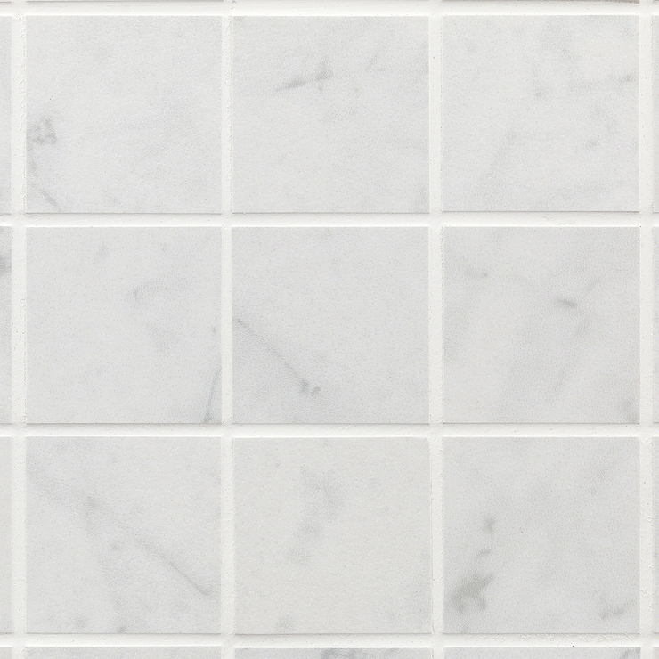 Marble Tech Bianco Gioia 2x2 Matte Marble Look Porcelain Mosaic Tile 