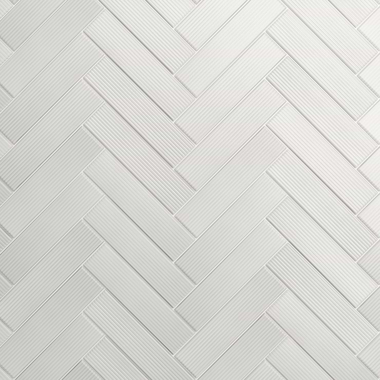 Stacy Garcia ArtBlock Bianco White 4x16 Fluted Glossy Porcelain Tile