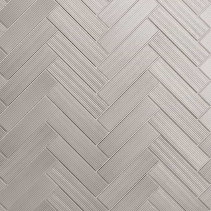 Stacy Garcia ArtBlock Grigio Gray 4x16 Fluted Glossy Porcelain Tile