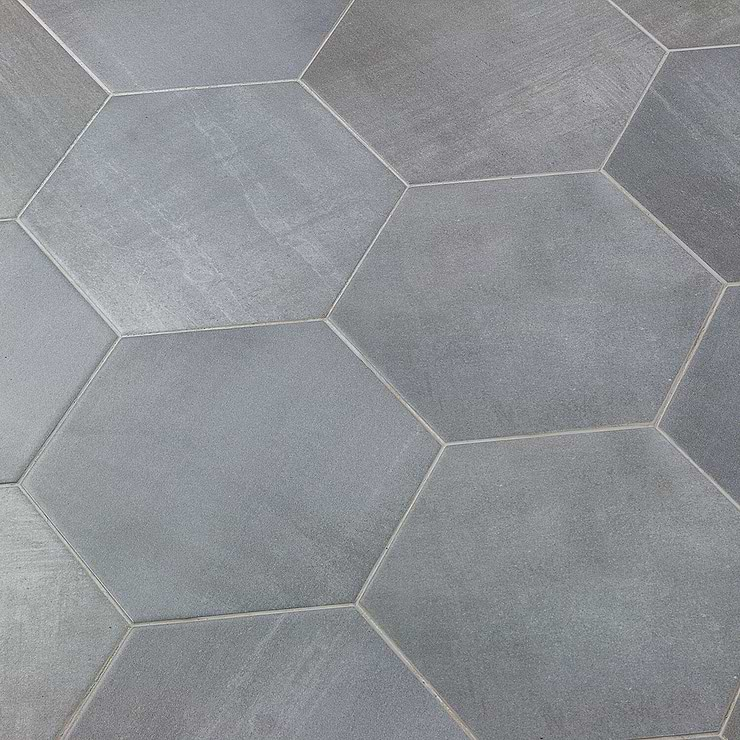 Paige Grigio 10" Hexagon Matte Cement Look Porcelain Tile