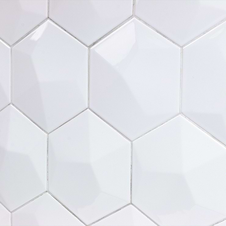 Exagoni Dimension Blanco Brillo Hexagon Ceramic Tile