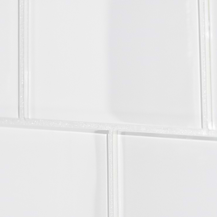 Loft Super White 3x6 Polished Glass Subway Wall Tile