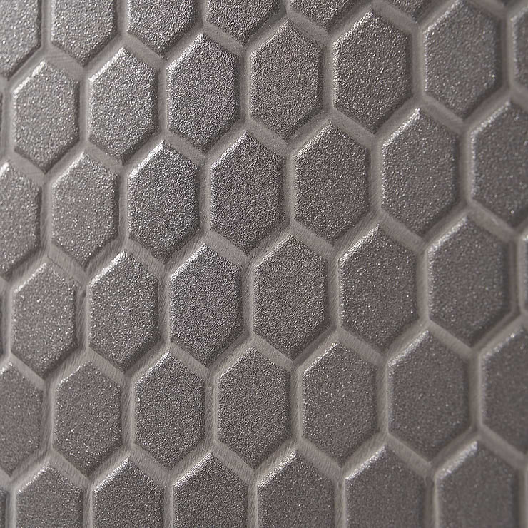 Level Black 1" Hexagon Matte Porcelain Tile