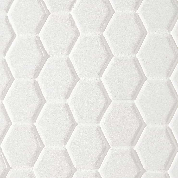 Level White 1" Hexagon Matte Porcelain Mosaic Tile