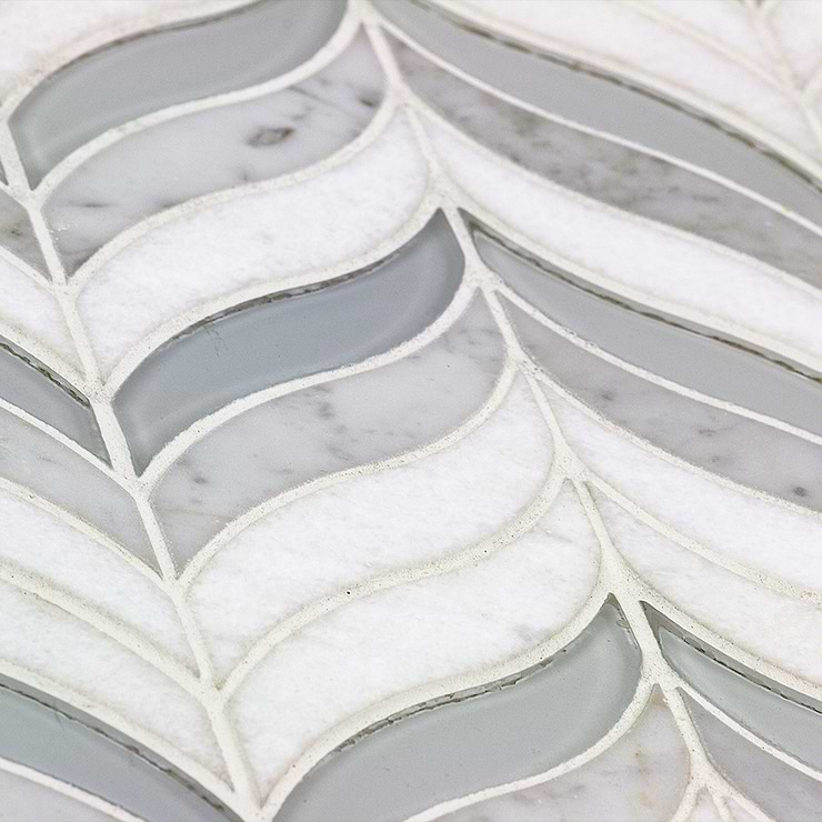  Silent Storm White Marble & Glass Tile 