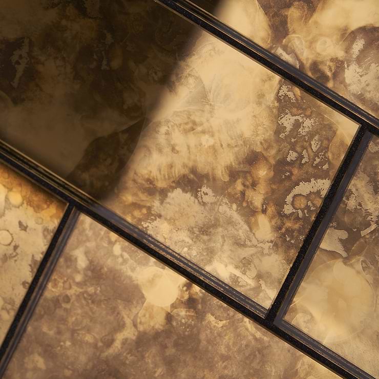 Vilna Antique Mirror Oro 3x6 Glass Tile