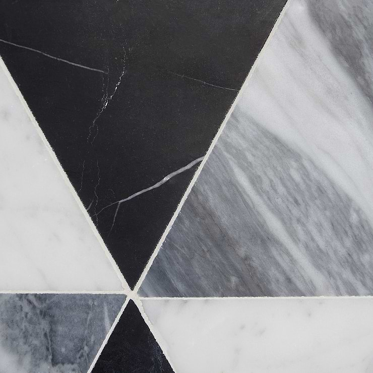 Havasar Grigio Gray 8x9 Honed Marble Mosaic Tile