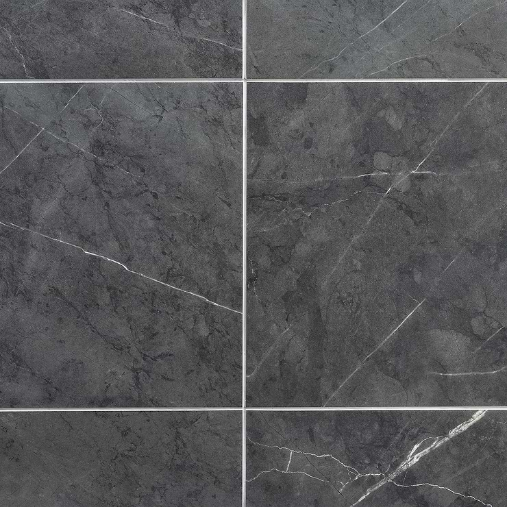 Marble Tech Amani Grey 12x24 Matte Marble Look Porcelain TIle