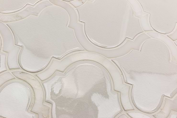 Nabi Arabesque Glacier White Marble And Ceramic Tile