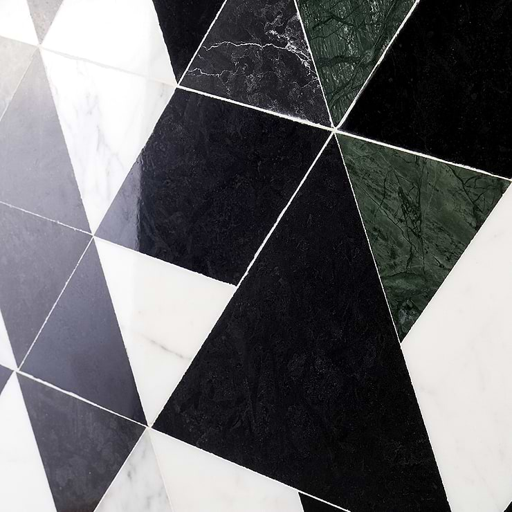 Prism Verdone 13.5" x 7.75" Marble Mosaic Tile 