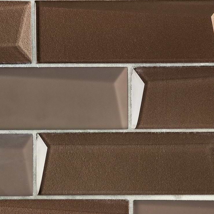 Remington Bronze Beveled Bricks Glass Mosaic Tile