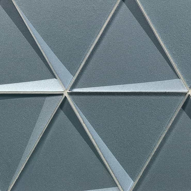 Remington Sage Beveled Triangles Glass Mosaic TIle