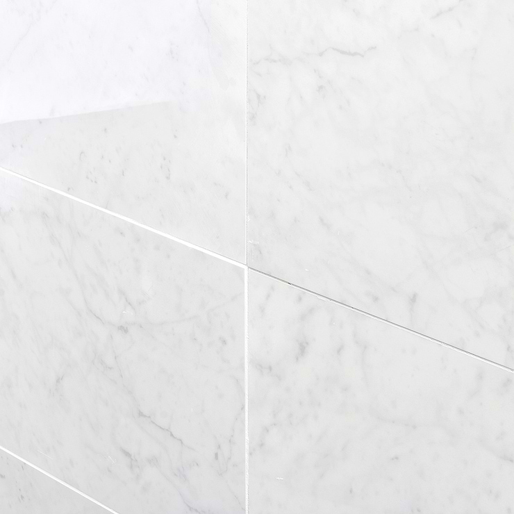 Marble Tech Bianco Gioia 12x24 Polished Marble Look Porcelain Tile