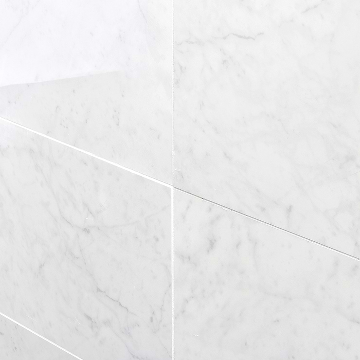 Marble Tech Bianco Gioia 12x24 Polished Marble Look Porcelain Tile