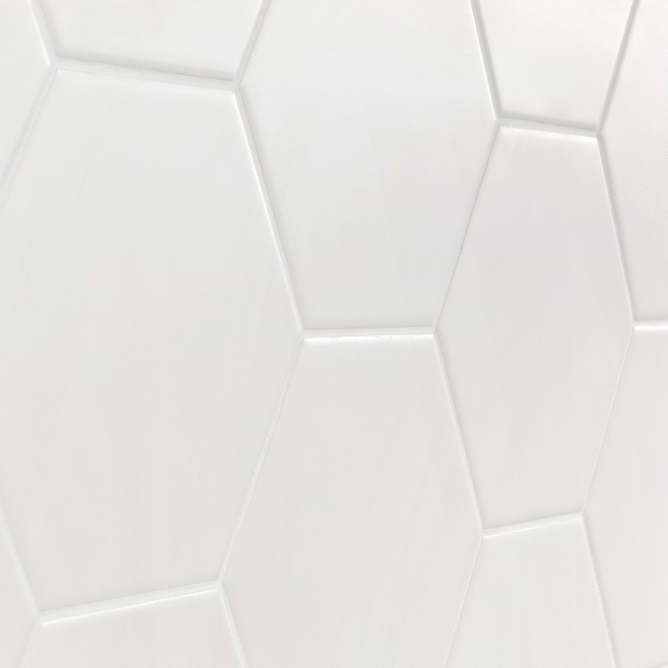 Exagoni Puro White 6x7 Hexagon Blanco Matte Ceramic Wall Tile