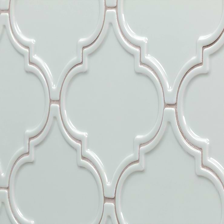 Byzantine Arabesque Alice Blue Ceramic Wall Tile