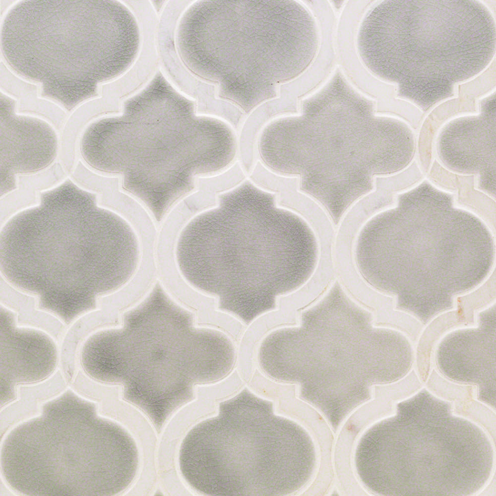 Nabi Arabesque Tundra Marble & Crackled Glass Tile