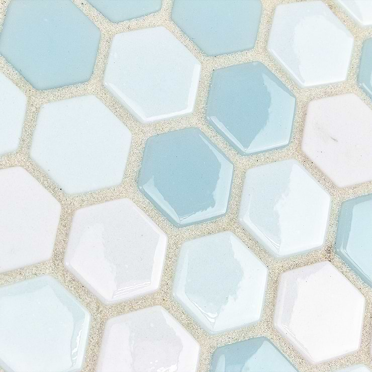 Halcyon Ice Rink Hexagon Glass Tile