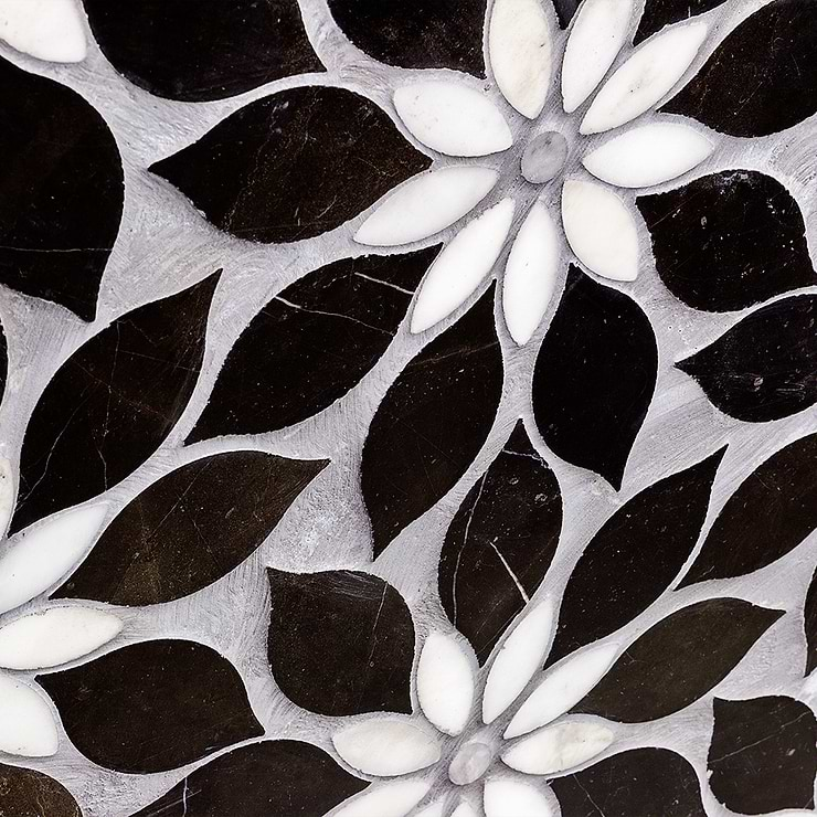 Wildflower Black Horizon Marble Tile 