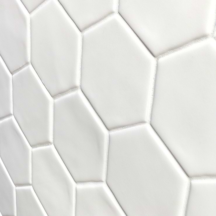 Meadowmere Cement White 3" Hexagon Matte Ceramic Tile