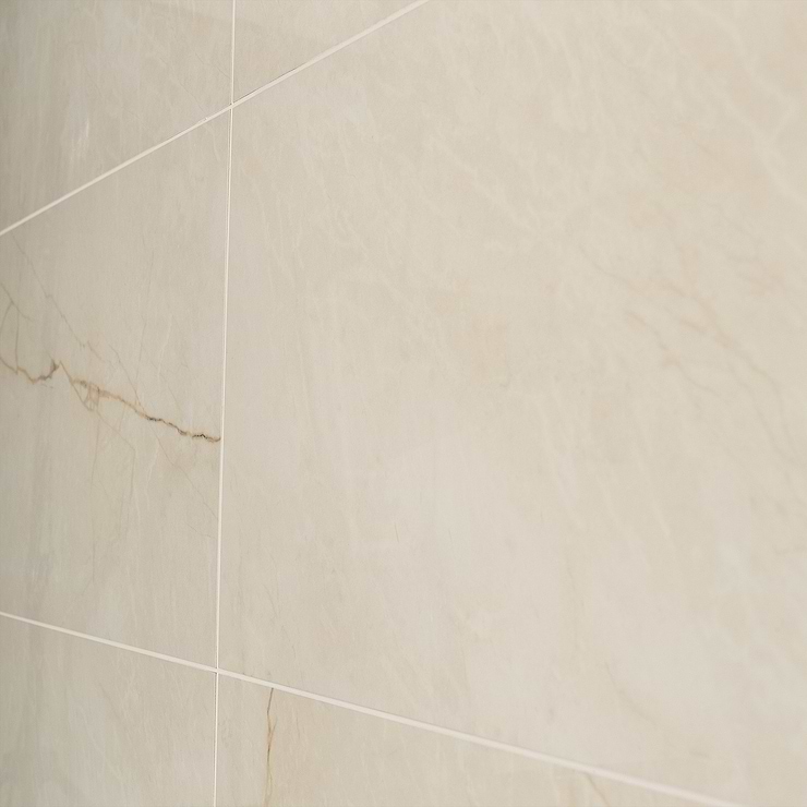 Marble Tech Crema Avorio 12x24 Polished Marble Look Porcelain Tile