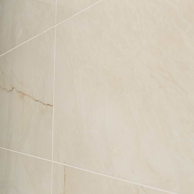 Marble Tech Crema Avorio 12x24 Polished Marble Look Porcelain Tile