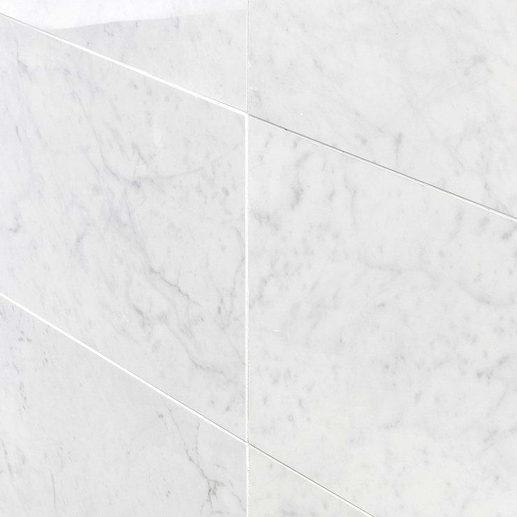 Marble Tech Bianco Gioia 12x24 Polished Marble Look Porcelain Tile